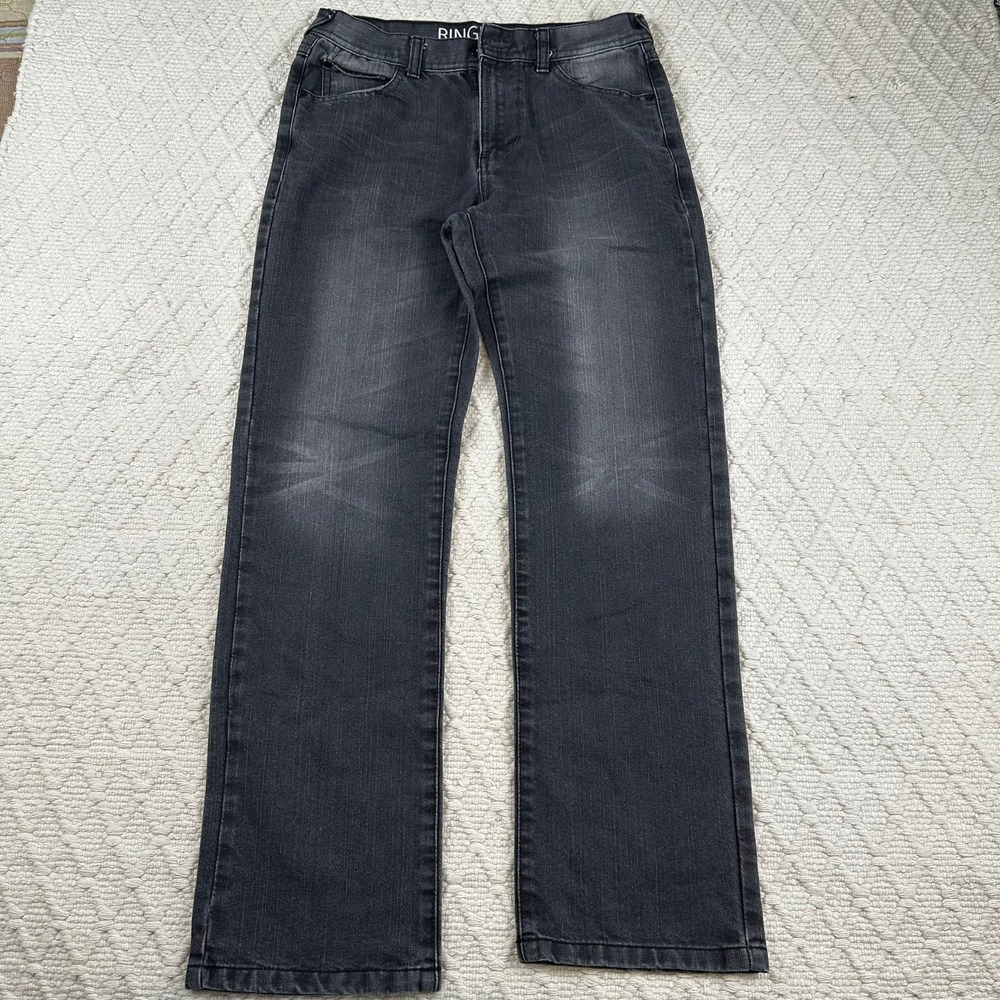 Ring Of Fire Jeans Junior Size 16 Straight Leg Black Wash Denim Pants